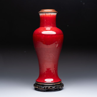 A Chinese langyao vase mounted as a lamp, 18th C.