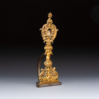 An Italian gilt-bronze reliquary with openworked decoration, 18th C.