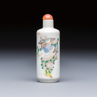 A Chinese famille rose 'Wu Shuang Pu' snuff bottle, 19th C.