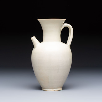 A Chinese Xingyao white-glazed ewer, Ying 盈 mark, Tang or later