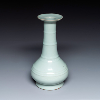 A Chinese Longquan celadon bottle vase, Song/Yuan