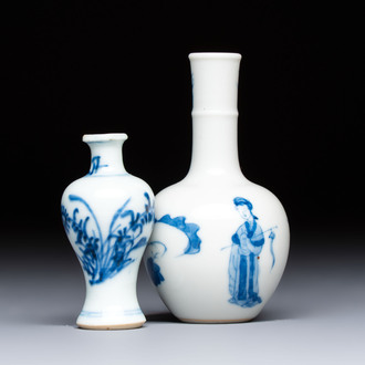 Two Chinese blue and white miniature vases, Kangxi