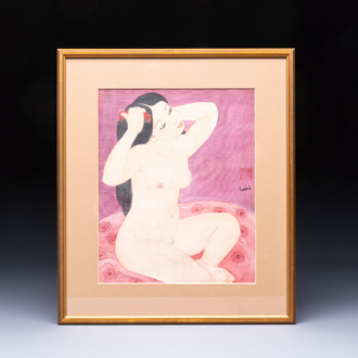 Ngyuen Hoang Hoanh (Vietnam, born 1937): Seated nude, ink and colour on silk