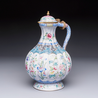 A fine and rare Chinese Canton enamel ewer for the Islamic or Indian market, Yongzheng