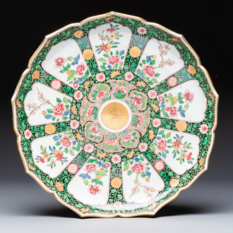 A famille rose-style dish with floral design, Samson, Paris, 19th C.