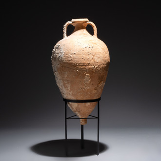A Roman pottery olive oil transport amphora with marine encrustation, South of Spain, 1st/3rd C.