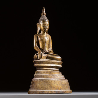 An inscribed Burmese bronze Buddha, Tai Yai, 19th C.