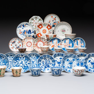 34 Chinese famille rose, verte, Imari-style and blue and white wares, Kangxi and later