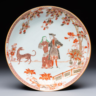 A Chinese verte-Imari 'Governor Duff' dish, Yongzheng, ca. 1725-1730