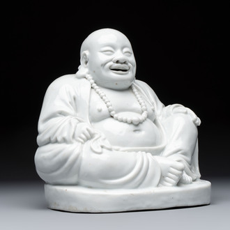 A Chinese Dehua blanc de Chine Milefo Buddha, Republic