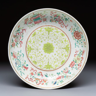 A Chinese famille rose 'Bajixiang' plate, Tongzhi mark and of the period