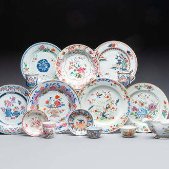 15 Chinese famille rose and Imari-style wares, Kangxi/Qianlong