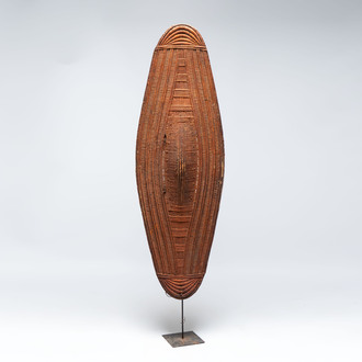 A Ngandu woven cane shield, Democratic Republic of Congo, 20th C.