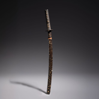 A Japanese katana with a lacquered scabbard and koshirae, Meiji, 19th C.