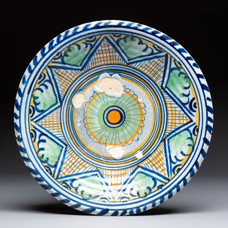 A polychrome Dutch Delft maiolica dish, 16th C.