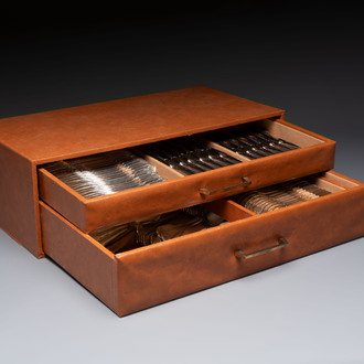 A French 111-piece silver-plated cutlery set, model Coquille, Christofle, 20th C.
