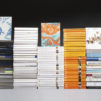A large collection of 145 auction catalogues and books on art, mostly Nagel and Bonhams, 1974-2023