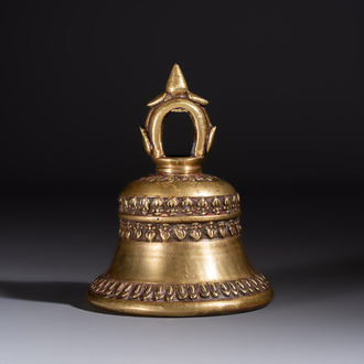 A bronze temple bell or Ghanta, Tibet or Nepal, 18/19th C.