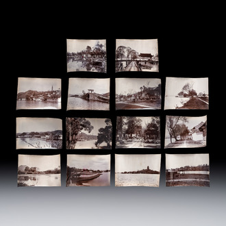 14 black and white photos of Hangzhou and the West Lake region, China, ca. 1900