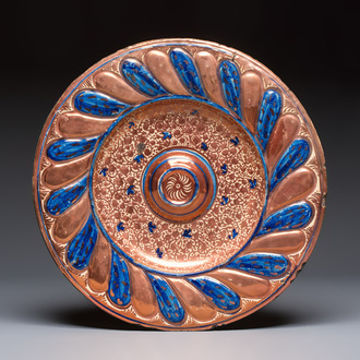 A large Hispano-Moresque lustre-glazed dish, Spain, 19th C.