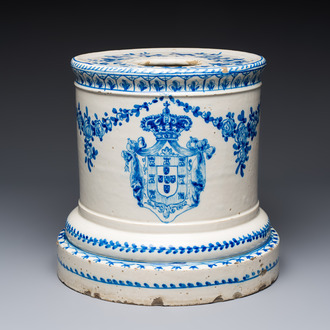 A Spanish blue and white armorial stand, Talavera, 18th C.