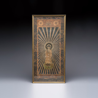Honganji Monnyo 本願寺本如 (1778–1826): 'Buddha', ink and colour on textile, Edo, 18/19th C.