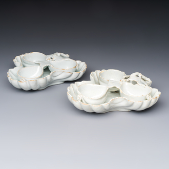 A pair of rare white-glazed spice boxes, France, 18th C.