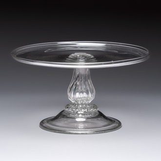 An English glass pedestal tazza, 18th C.