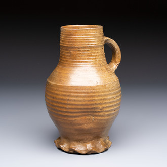 A Siegburg stoneware jug, Germany, 15th C.