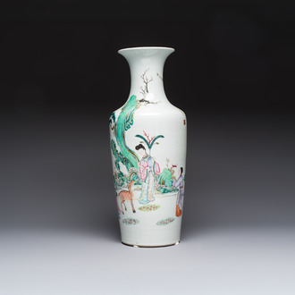 A Chinese famille rose 'Magu' vase, Qianlong mark, 19th C.