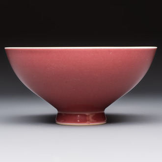 A Chinese copper-red-glazed 'Lianzi' bowl, Qianlong mark and of the period
