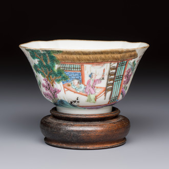 A Chinese famille rose 'Rice and Silk Production' bowl, Daoguang mark and of the period