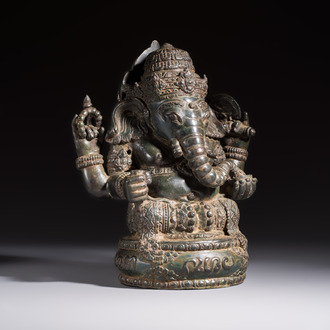 A bronze sculpture of Ganesh, 20th C.