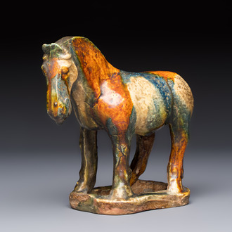 A Chinese sancai-glazed horse, probably Tang