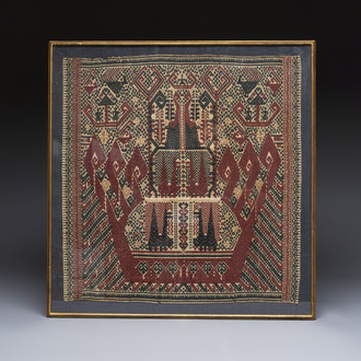 An Indonesian ceremonial 'Tampan' textile, Sumatra, Lampung, late 19/20th C.