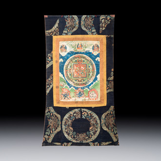 A Tibetan 'Vajrasana Mandala' thangka, 19th C.