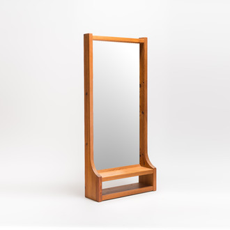 A Swedish pine wall mirror, model 279, Glasmäster, Markaryd, ca. 1960/1970