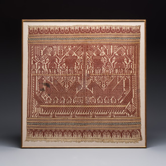 An Indonesian ceremonial 'Tampan' textile, Sumatra, Lampung, late 19/20th C.