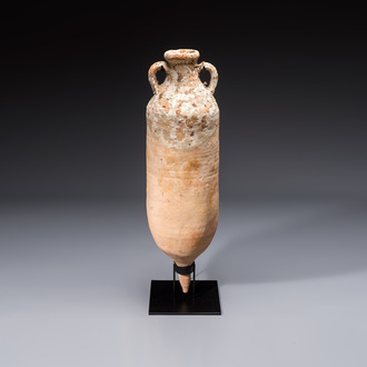 A large Roman pottery wine or fish oil transport amphora with marine encrustation, North Africa, 4/5th C.