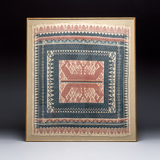An Indonesian ceremonial 'Tampan' textile, Sumatra, Lampung, late 19/20th C.