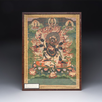 A Tibetan 'Mahakala' thangka, 19th C.