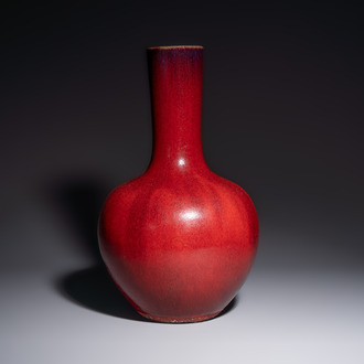 A Chinese flambé-glazed bottle vase, 19th C.