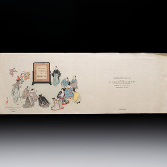 Sheets from Fables Choisies by Jean-Pierre Claris de Florian, illustrated woodblock prints by Japanese artists under Pierre Barboutau, 1895