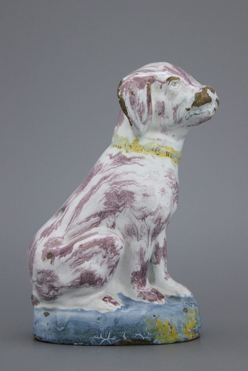 A Brussels faience model of a dog, ca. 1750