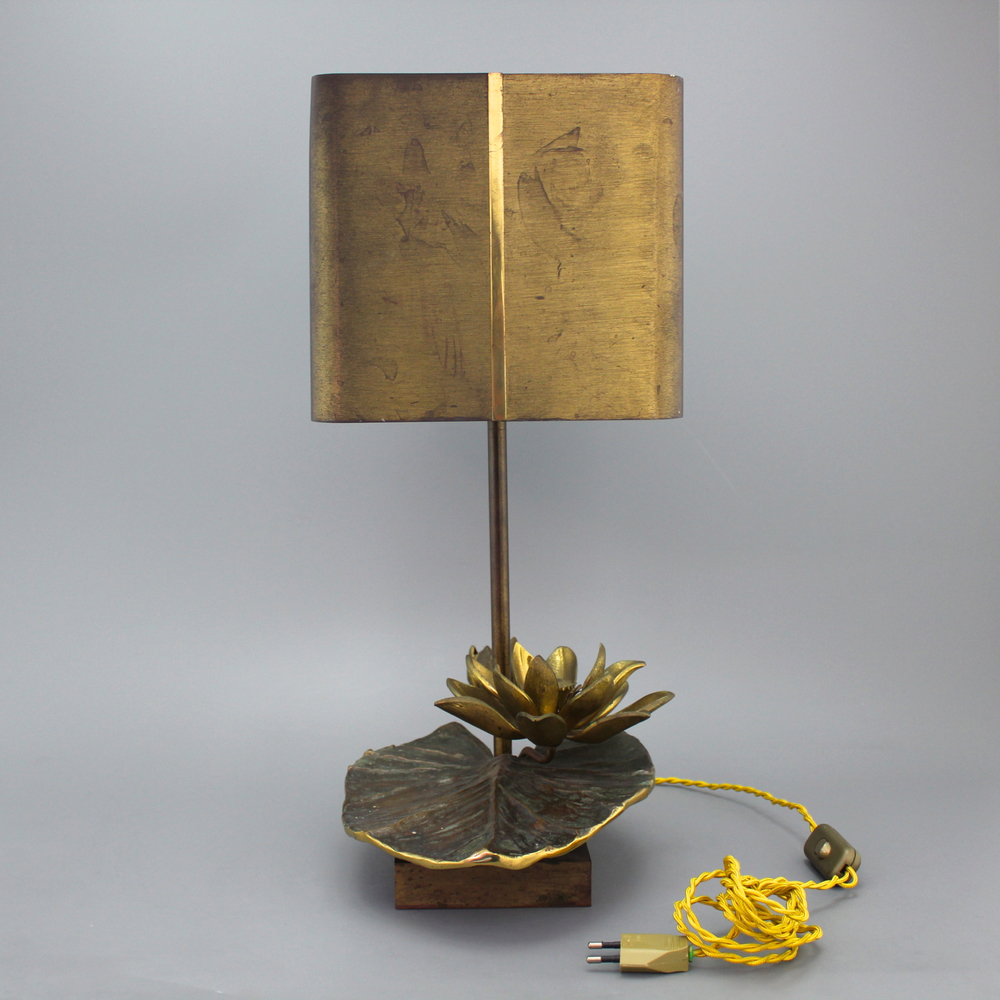 A Maison Charles Paris "N&eacute;nuphar" lamp, bronze, ca. 1970