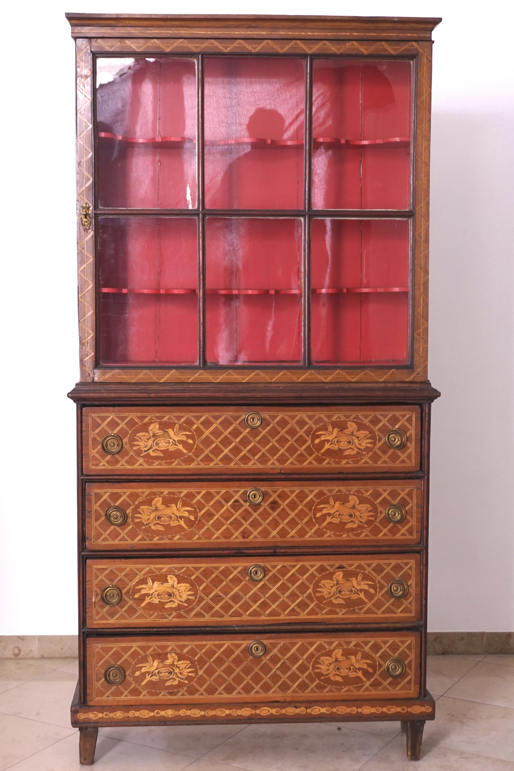 Vitrine avec marquetterie, Allemagne, 19e
