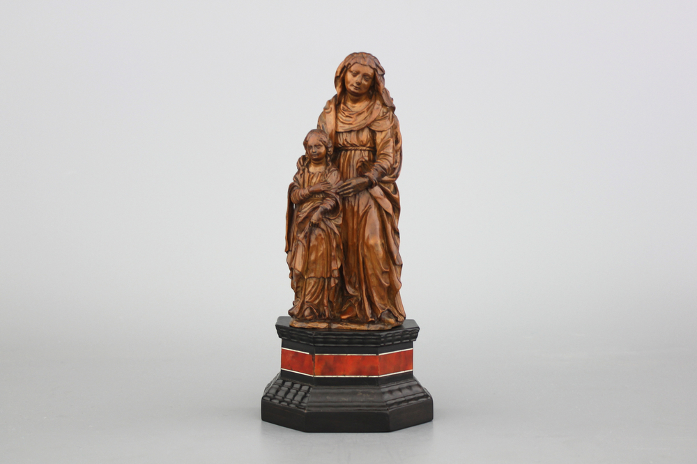 Beeld in buxushout van Sint-Anna en de Maagd, ca 1600