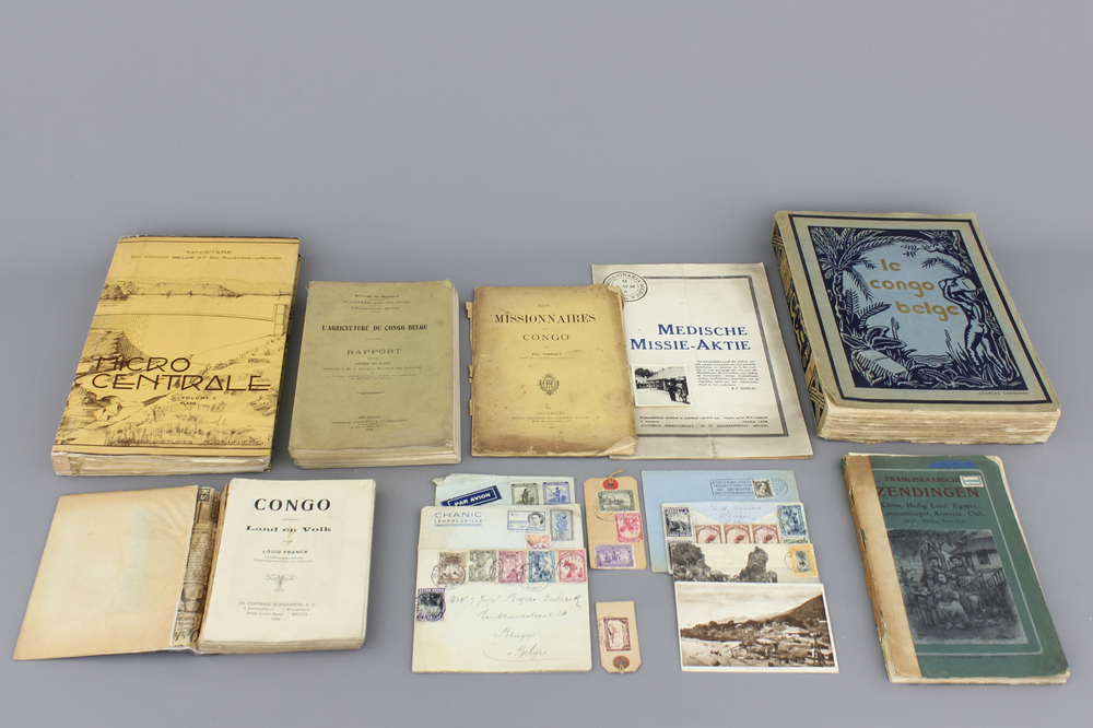 A collection of books and correspondence related to Congo