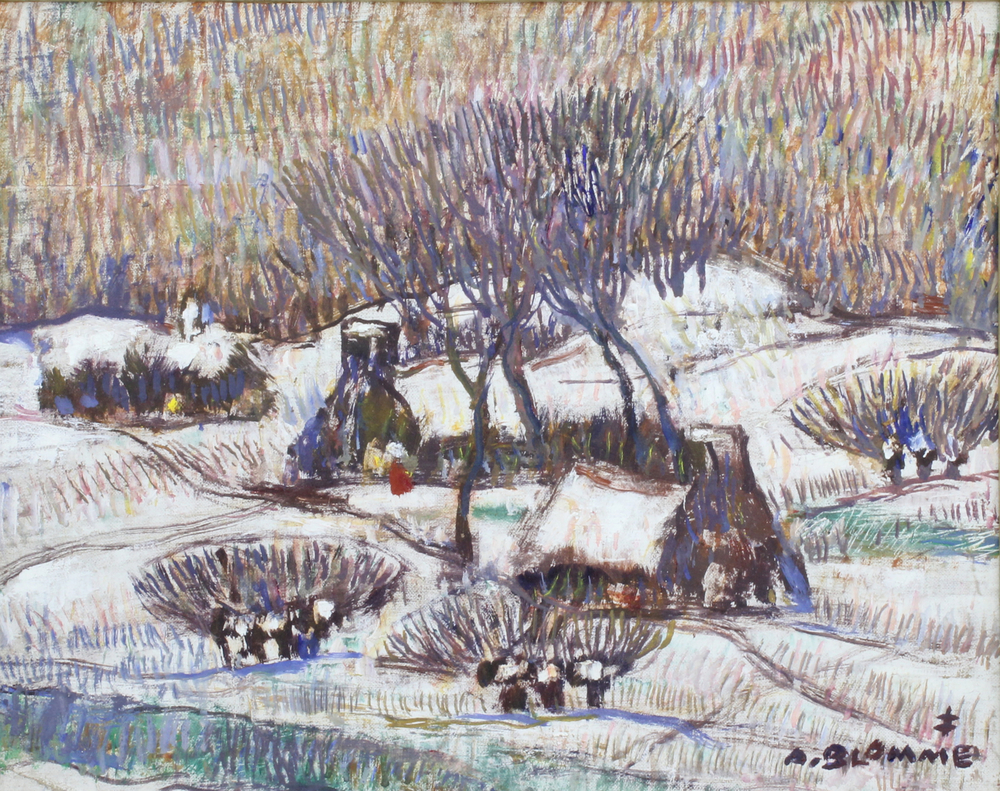 Alfons Blomme (1845-1923), "Paysage d'hiver"
