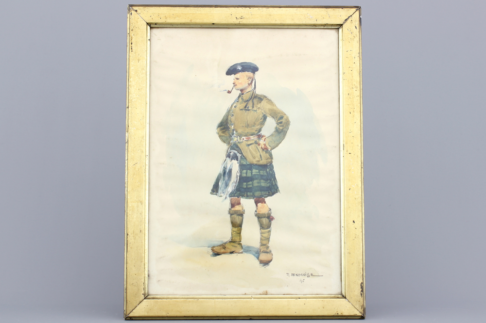 Raymond-Auguste Dendeville (1901-1968), A Scottish soldier